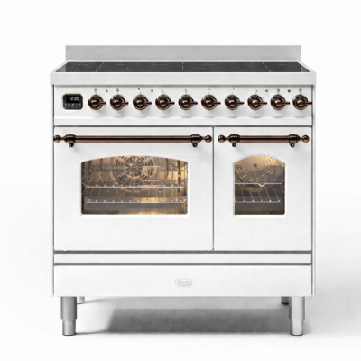 Cocina de inducción blanca Ilve pd09n-wh de 90 cm