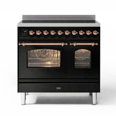 Ilve pd09n-bk 90cm induction countertop cooker, glossy black