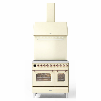 Ilve pd09n-aw kuchenka indukcyjna + okap 90 cm antyczna biel