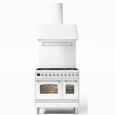 Ilve pd096ne3-wh cucina da appoggio gas con cappa 90 cm bianco