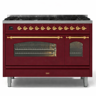 Ilve p12n-bu 120cm blatowa kuchenka gazowa, bordowa