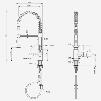 Alpes inox alp48 double jet kitchen mixer tap