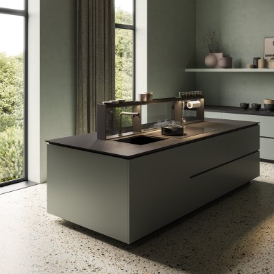 Falmec Brooklyn 90 90 cm schwarze Dunstabzugshaube