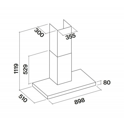 Hotte murale Falmec Plane No-Drop 90 cm noire