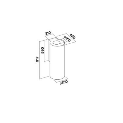 Falmec Polar Evo Design zylindrische Inselhaube Kupfer 35 cm