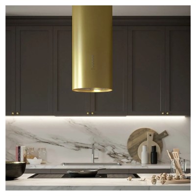 Falmec Polar Evo Design zylindrische Inselhaube Gold 35 cm