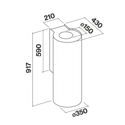 Falmec Polar evo design cylindrical wall hood 35 cm white