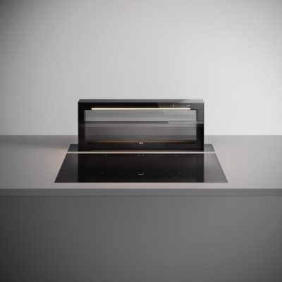 Okap Falmec Level 90 downdraft 90 cm szkło czarne