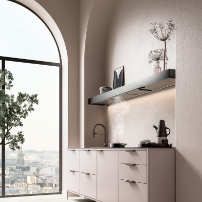 Falmec Shelf, campana de filtro de pared de 120 cm con panel personalizable.