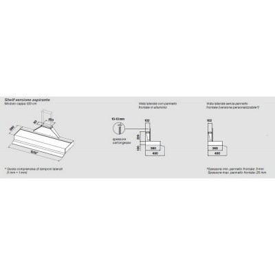 Hotte aspirante murale Falmec Shelf 120 cm avec panneau personnalisable