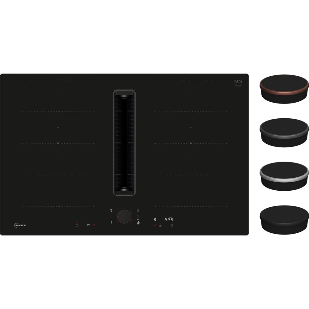 Neff v68pyx4b0 N90 piano cottura induzione con aspirazione 80 cm nero mat filotop NC