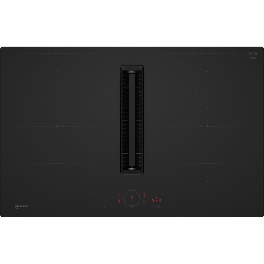 Neff v68phl4b0 N70 piano cottura induzione con aspirazione 80 cm nero mat filotop NC