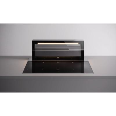 Falmec Level One induction hob with integrated hood 90 cm glossy black glass ceramic