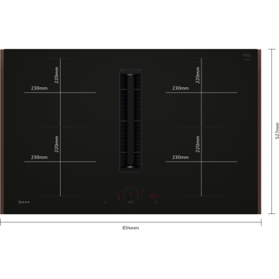 Neff v68yhl4b0 N70 induction hob with extractor hood 80 cm matt black NC