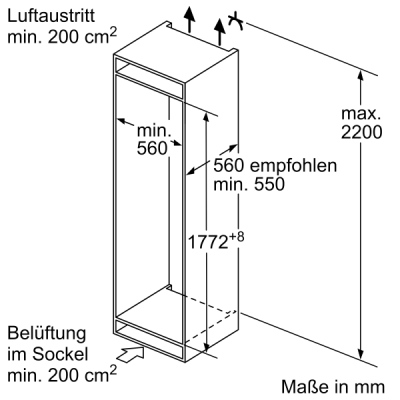 Neff ki5872fe0 N50 built-in refrigerator, 177 cm high