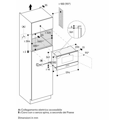 Horno microondas empotrable Gaggenau gm220100, altura 38 cm, color ónix