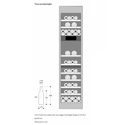 Gaggenau rvw417170 Wbudowana piwniczka na wino 45,7 cm wys. 213,4 cm, panelowa