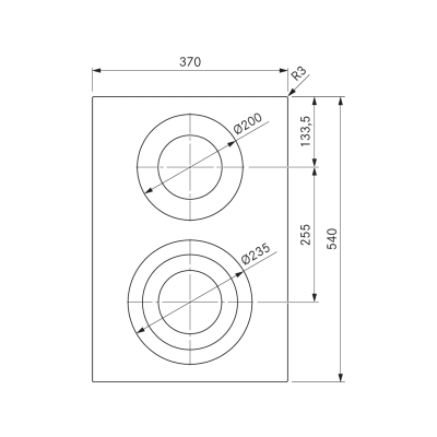Plaque de cuisson modulaire Bora PKC3 Professional 3.0 HiLight Domino 37 cm noire