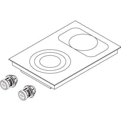 Placa de cocción modular domino Bora pkcb3 Professional 3.0 HiLight de 37 cm, color negro.