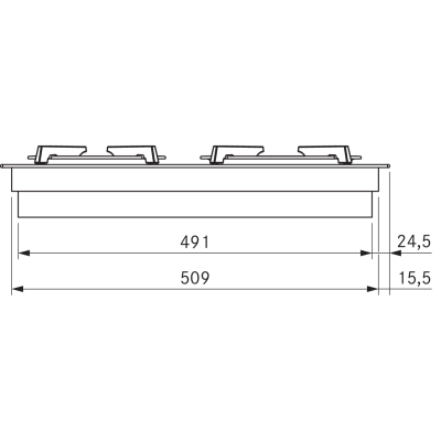 Placa de gas modular domino Bora pkg3ab Professional 3.0 de 37 cm, totalmente negra.