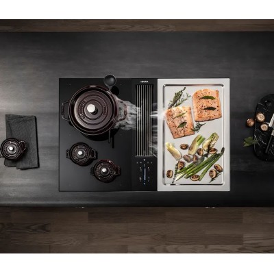 Plaque à induction Bora cka2fit Classic 2.0 + plaque teppanyaki avec couvercle 77 cm