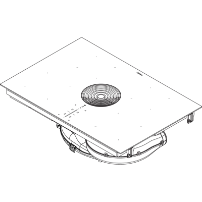Plaque à induction Bora pura2r Pure avec hotte intégrée, 76 cm, noir mat