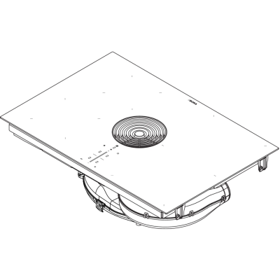 Plaque à induction Bora purmu2r M Pure avec hotte filtrante 76 cm noir mat