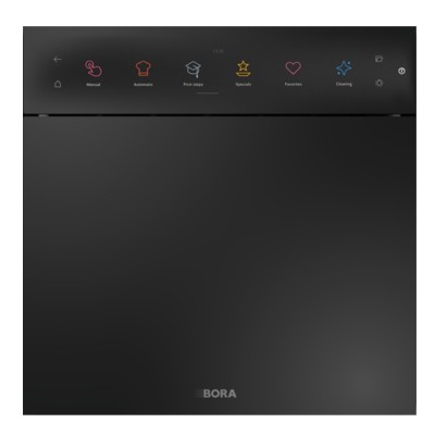 Four vapeur professionnel encastrable Bora xbo 60 cm avec façade en verre noir