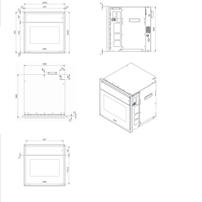 Bora xbo 60cm built-in professional steam oven with black glass
