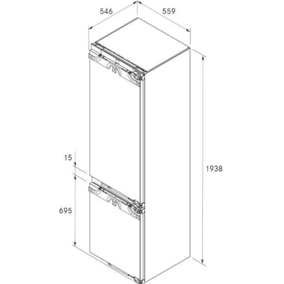 Bora c194kg Cool Combi xl built-in fridge-freezer h 193 cm