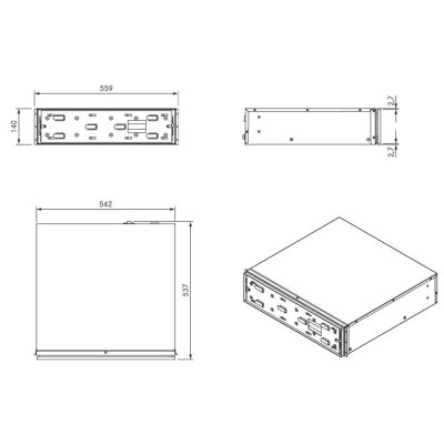 Bora mss140 zintegrowana szuflada grzewcza wielokrotna h 14 cm czarne szkło