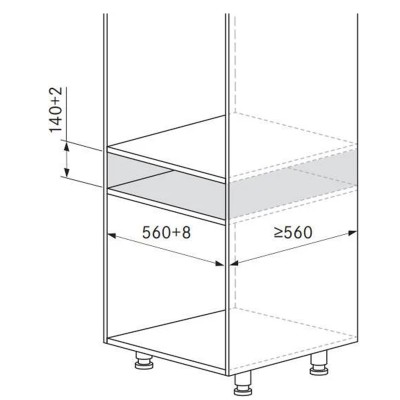 Bora mss140 zintegrowana szuflada grzewcza wielokrotna h 14 cm czarne szkło