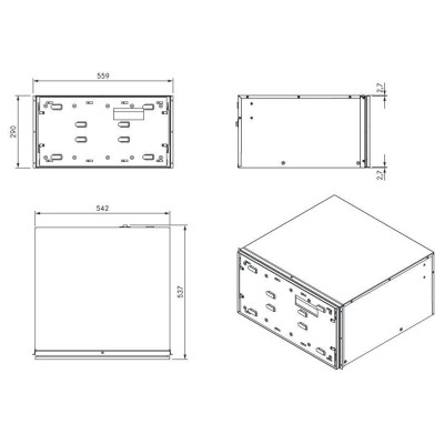 Bora ms290 cassetto multiplo scaldavivande integrato pannellabile h 29 cm