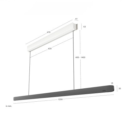 Bora Horizon Pendelleuchte, 125 cm, grün - roségold - schwarz