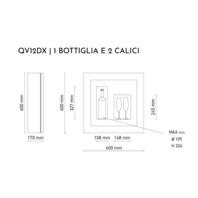 Obraz ścienny do piwniczki na wino Nevada QV12DX 60 cm czarny