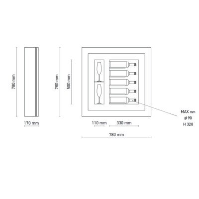 Cave à vin murale Nevada qv52dx, 80 cm, noire