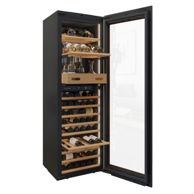 Cave à vin intégrée Nevada NNW180-92D-BFG-PR, hauteur 179 cm, noire