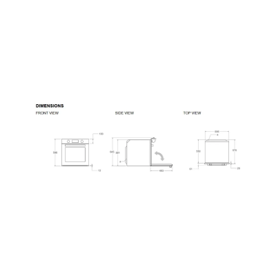 Betazzoni fmod6117ctb3 60 cm Einbau-Dampfgarer mit Pyrolysefunktion und schwarzem Glas