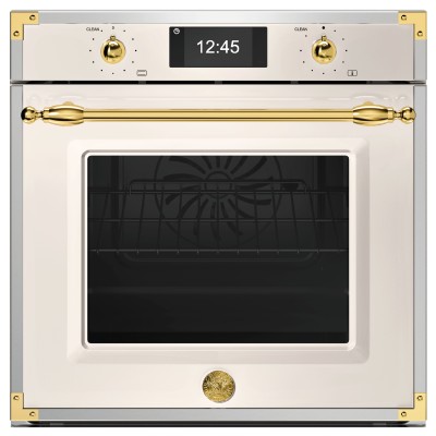 Bertazzoni fher6117ctag3 60cm wbudowany piekarnik parowy z pyrolizą, kość słoniowa i złoto