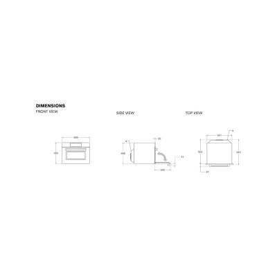 Horno microondas empotrable Bertazzoni fmod4077mtb3, 45 cm de alto, cristal negro.