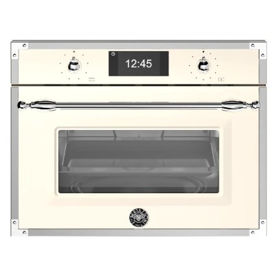 Four à micro-ondes combiné Bertazzoni FHER4077MTAX3 45 cm ivoire et acier inoxydable