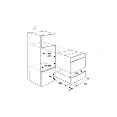 Szuflada do podgrzewania jedzenia Bertazzoni wd60s 60 x 12 cm lustro obsydianowe