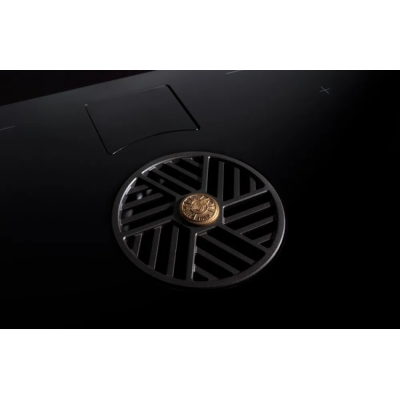 Placa de inducción Bertazzoni p804ich2m30nt con campana extractora integrada de 80 cm, color negro.