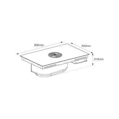 Plaque à induction Bertazzoni P804ICH2M30NT avec hotte intégrée, 80 cm, noire