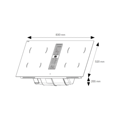 Plaque à induction Bertazzoni p804ich30np avec hotte intégrée 80 cm noire