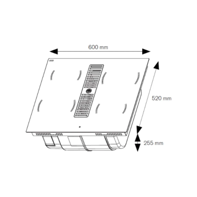 Bertazzoni p604ich30np induction hob with integrated hood 60 cm black
