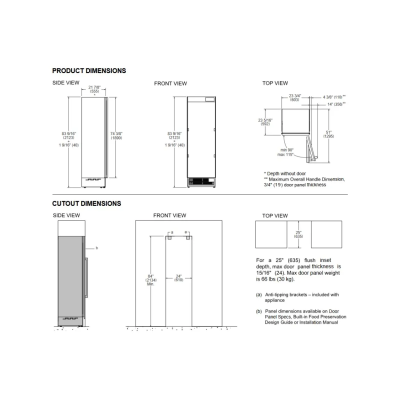 Bertazzoni rld60s5fpns built-in refrigerator h 212 cm