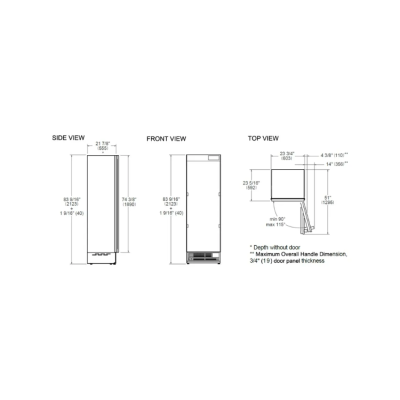 Bertazzoni rfz60s5fpns built-in freezer, 212 cm high