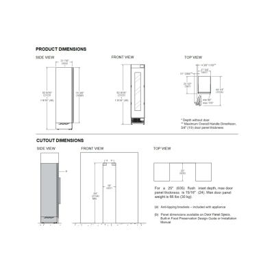 Bertazzoni rwc45s5tpls Einbau-Vertikalweinkühlschrank H 212 cm