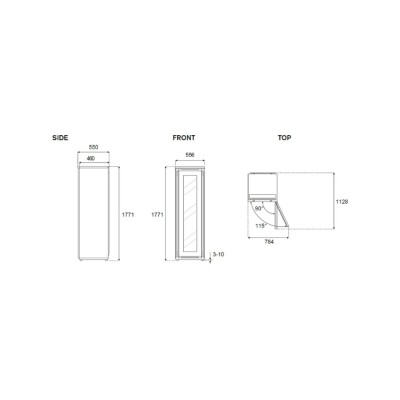 Bertazzoni rwc177b4tpnp built-in wine cellar h 177 cm